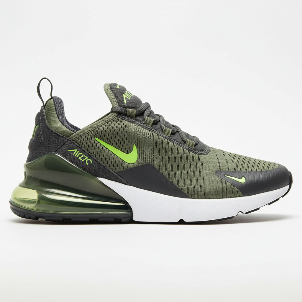 Nike Air Max 270 running shoes side view showing Air cushioning
